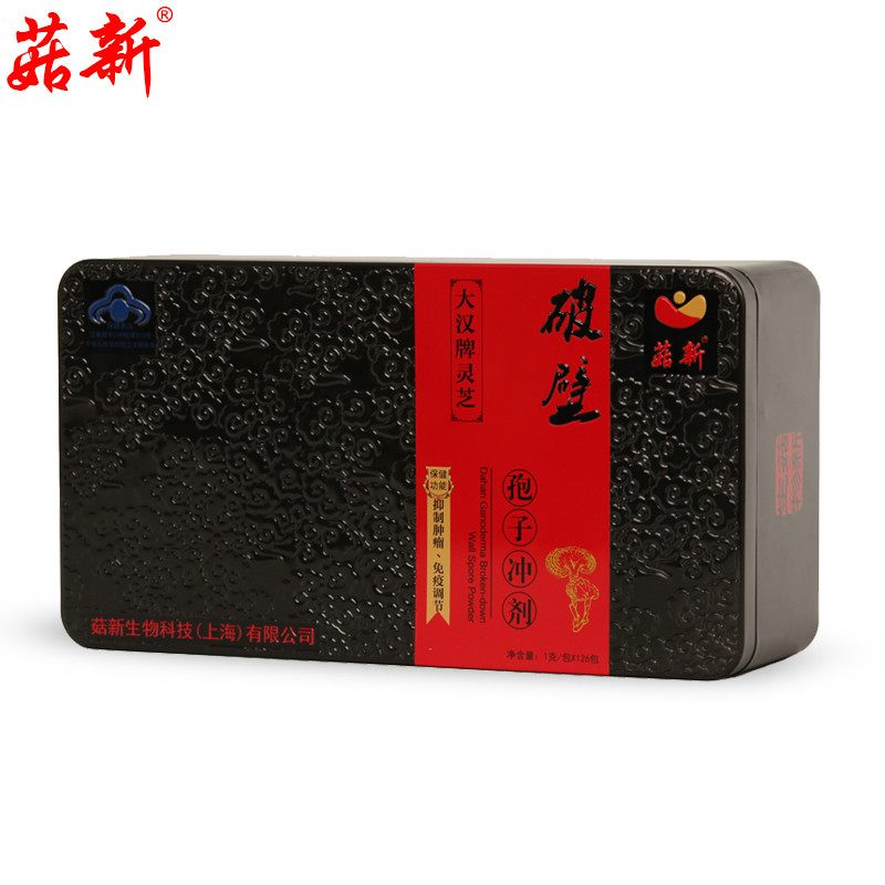 菇新大漢破壁靈芝孢子粉 每百克含多糖5克，多肽2克，三萜2克