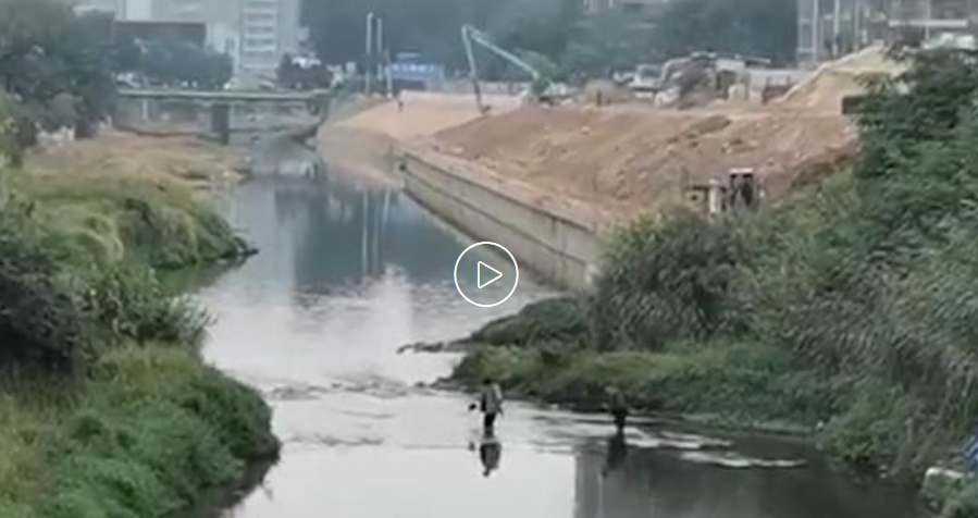 廣東疫情區有居民蹚河逃至對岸